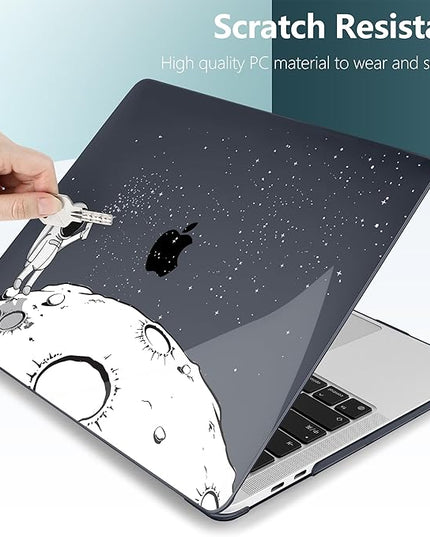 DONGKE Compatible with MacBook Pro 13 inch Case 2024 2023-2020 Release A2338 M2/M1 A2251 A2289 with Retina Display & Touch ID, Plastic Hard Shell & Keyboard Cover & Screen Film - Astronaut