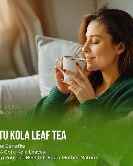 FreshDrinkUS, Premium Gotu Kola Leaves (Centella asiatica) | 8 oz Dried Loose Leaf | Naturally Mild & Earthy Herbal Tea – Premium Quality Leaves. Sugar-Free. Caffeine-Free. Vegan