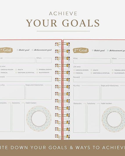 The ADHD Planner - Undated Daily Weekly Schedule Organizer Journal for Disorganized People - Habit Tracker Record Emotions & Mood - Academic Goals - Structure & Focus for Adults Brains (Spiral) (Red)