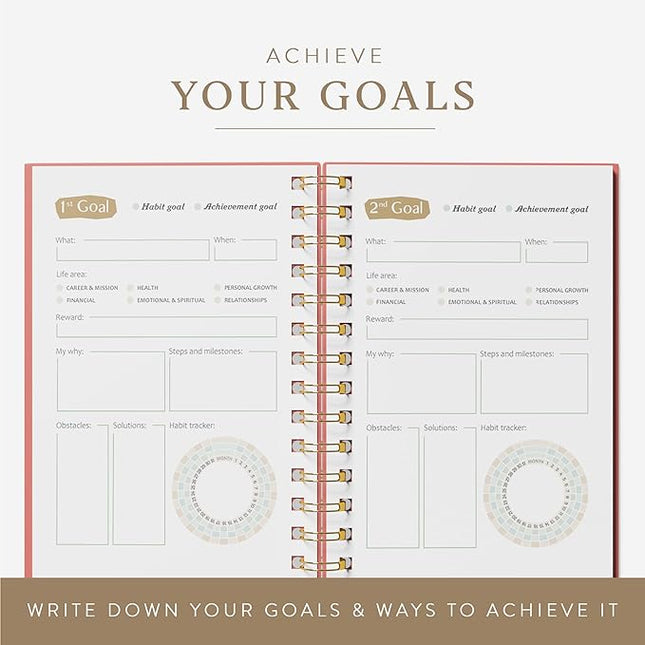 The ADHD Planner - Undated Daily Weekly Schedule Organizer Journal for Disorganized People - Habit Tracker Record Emotions & Mood - Academic Goals - Structure & Focus for Adults Brains (Spiral) (Red)