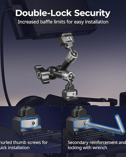 SMALLRIG 7'' Magic Arm with 1/4"-20 Screws & Spring-Loaded Pins, 1.5kg Load Capacity, 360° Dual Ball Head, Non-Slip Design for Cameras/Lights/Monitors/Mics/Phones – 5308