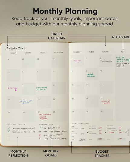 Dated, 2026 Planner, 5.8” x 8.3” - The #1 Productivity Planner to Achieve Your 2026 Goals - Planner 2026-2027 by PRODUCTIVITY STORE (A5, BROWN)
