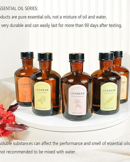 LEAMERR Premium Reed Diffuser Set - 8.8 oz (250 ml) Bedroom Bathroom Living Room Home Fragrance Products Sweet Orange&CEDERWOOD Scent 1 Pack