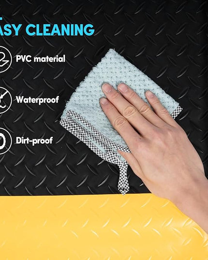 3 x 5 FT Anti Fatigue Mats Industrial 15/16 Inch Thick Soft Sponge Ergonomic Mat Durable Heavy Duty Diamond Plate Work Mat for Standing Non Slip Industrial Grade Floor Mat for Leg & Back Pain