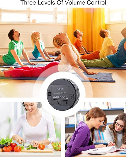AVINIA Digital Kitchen Timers, Visual timers Large LED Display Magnetic Countdown Countup Timer for Classroom Cooking Fitness Baking Studying Teaching, Easy for Kids and Seniors Silver