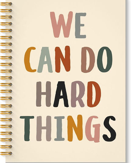 We Can Do Hard Things Inspirational Spiral Notebook, Positive Affirmation Gifts, Affirmation Journal, Boho Motivational Journal Notebook, 5.5x8.3 Inch