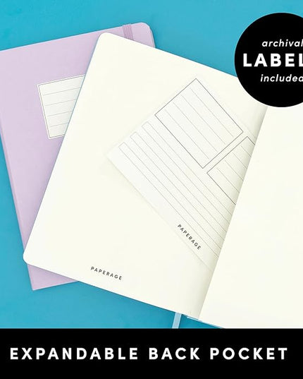 PAPERAGE Graph Paper Journal Notebook, (Black), 160 Pages, Medium 5.6 in x 8 in - 100 GSM Thick Paper – Hardcover Grid Notebook for Work or School