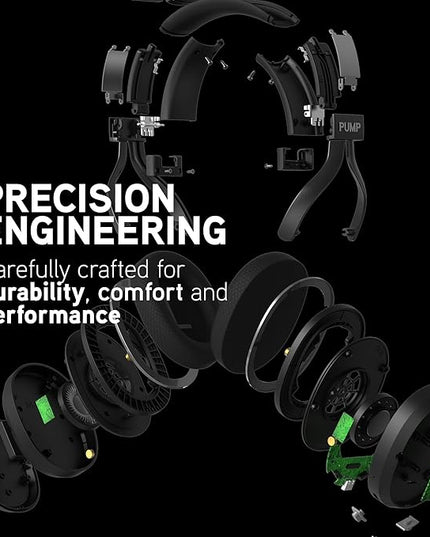BlueAnt Pump X Wireless Over-Ear Headphones, Bluetooth, Powerful Bass, Active Noise Cancelling & Transparency Mode, Interchangeable Ear Cups, All-Day Comfort for Gym and Training, Black/Silver