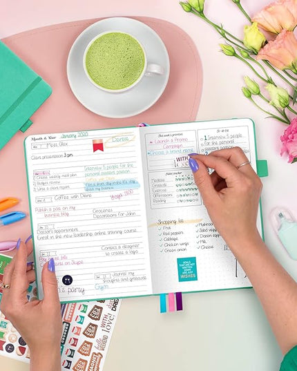 GoGirl Planner and Organizer for Women – Compact Size Weekly Planner, Goals Journal & Agenda to Improve Time Management, Productivity & Live Happier. Undated – Start Anytime, Lasts 1 Year – Mint Green