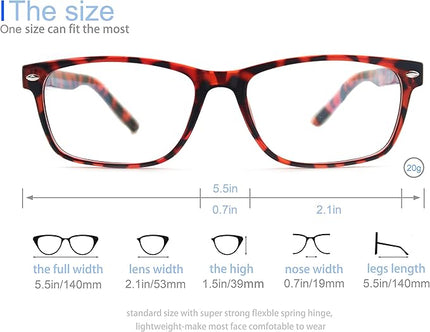 MODFANS Progressive Multifocus 3.0 Reading Glasses,Blue Light Blocking Glasses,Anti-Glare,Anti-Eye Fatigue,UV Protection for Computer/TV/Tablet/Phone,Readers with Comfort Sping Hinge