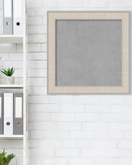 Amanti Art White Framed Magnetic Board 24x24 Medium Vision Board for use with Magnets, 100% Metal Sheet to Display Items as Office Decor or for Home Organization in mudroom, Kitchen or Kids Room