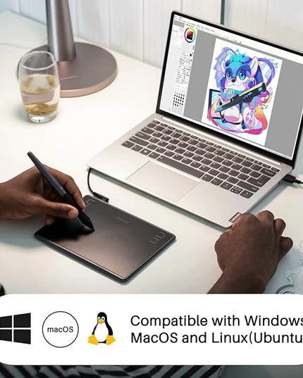 HUION Inspiroy H430P Drawing Tablet 4.8x3 Graphic Tablet with Battery-Free Stylus 4 Hot Keys, Art Tablet for Drawing, Writing, Design, Teaching, Work with Mac, PC, Linux & Mobile