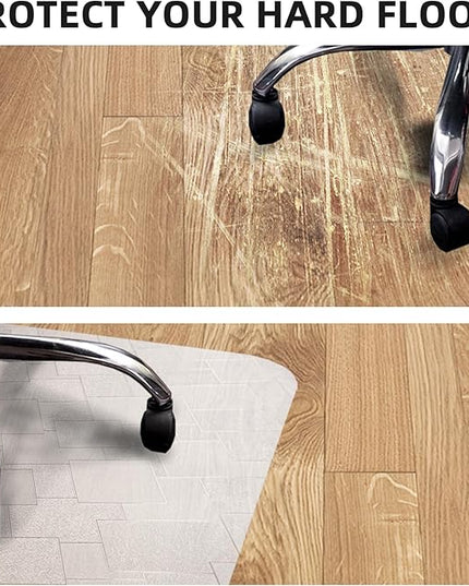 Chair Mat for Hardwood Floor, 45x53 inches Floor Mat Protector for Office Chair, Desk, Home, Frosted Pattern Rectangle Floors Protector