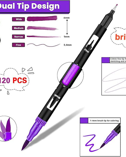 Dual Markers Brush Pens (set of 120)