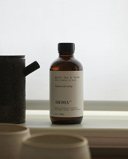 AromaTech The Hotel & White Tea & Thyme Set | Aroma Diffuser Essential Oils Blend of Peach, Red Rose, Pine, White Tea, Thyme, Amber - 120 Milliliter