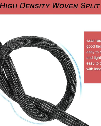 Braided Split Wire Loom Black Wire Cover Protective Harness Tubing Cable Management Self Wrap Cord Sleeve Mesh Woven 1"-24ft