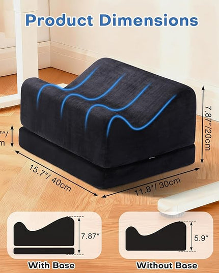 Ergonomic Foot Rest for Under Desk at Work, Multi-Angle Adjustable Height Under Desk Footrest for Office Gaming Chair, High-Density Foam Footstool Leg Elevation Pillow for Back Hip Knee Pain Relief