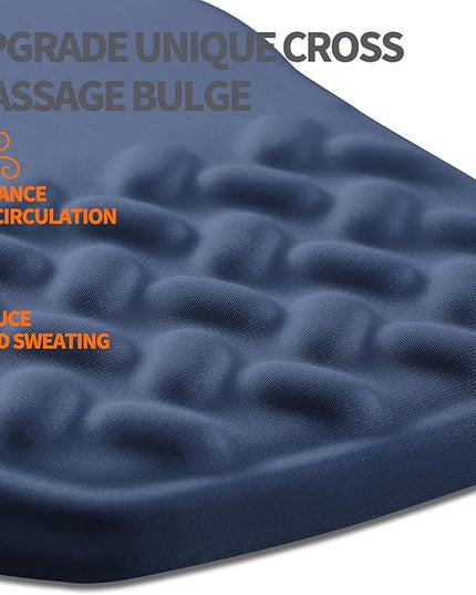 Ergonomic Slope Mouse Pad Wrist Support, Wrist Rest Mousepad for Carpal Tunnel Pain Relief with Massage Bulge and Slow Rebound Memory Foam (12x8 inch, Deep Blue)