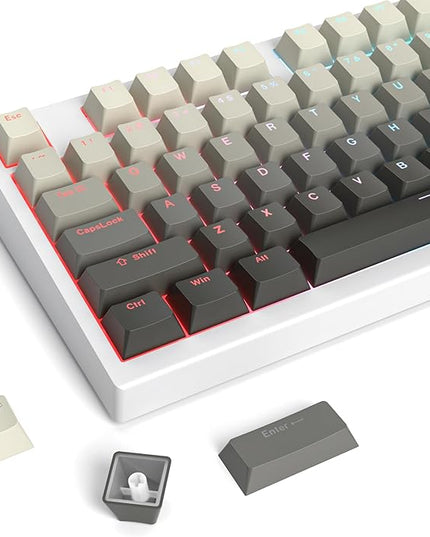 Guffercty kred 135 Key Gradient Keyboard Keycap Set Backlit, OEM Profile-PBT Material-Translucent Characters Compatible with MX Switches(Fading Ashes)