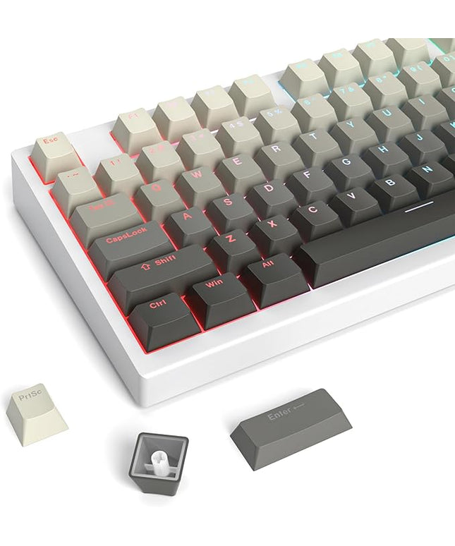 Guffercty kred 135 Key Gradient Keyboard Keycap Set Backlit, OEM Profile-PBT Material-Translucent Characters Compatible with MX Switches(Fading Ashes)
