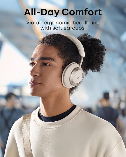 Soundcore Space One Pro, FlexiCurve Over-Ear Headphone, Adaptive Active Noise Cancelling Headphones Driven by 6 Mics, 60H Lossless Audio, Ultra-Fast Charging, Hi-Res Wireless, Comfortable Fit