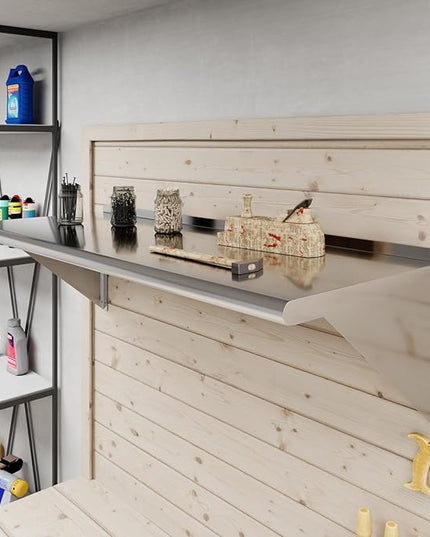 AmGood 48" Long X 18" Deep Stainless Steel Wall Shelf | NSF Certified | Appliance & Equipment Metal Shelving | Kitchen, Restaurant, Garage, Laundry, Utility Room