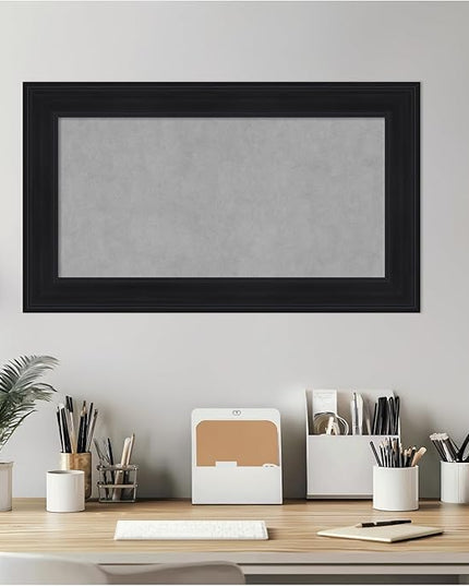 Amanti Art Black Framed Magnetic Board 17x29 Small Vision Board for use with Magnets, 100% Metal Sheet to Display Items as Office Decor or for Home Organization in mudroom, Kitchen or Kids Room