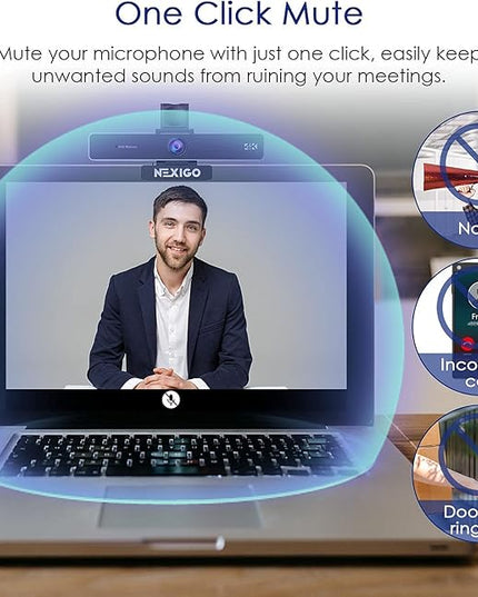 NexiGo Zoom Certified, N950P 4K Zoomable Webcam with Remote Control, Sony_Starvis Sensor, 5X Digital Zoom, Pro Web Camera with Dual Stereo Mics, for Zoom Skype Teams Twitch