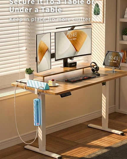 Desk Clamp Power Strip with Nightlight, 40W Fast Charging, 10FT Extension Cord, 4x20W USB-C & 2 USB Ports, 5 AC Outlets, Fits 1.69-Inch Table Edges