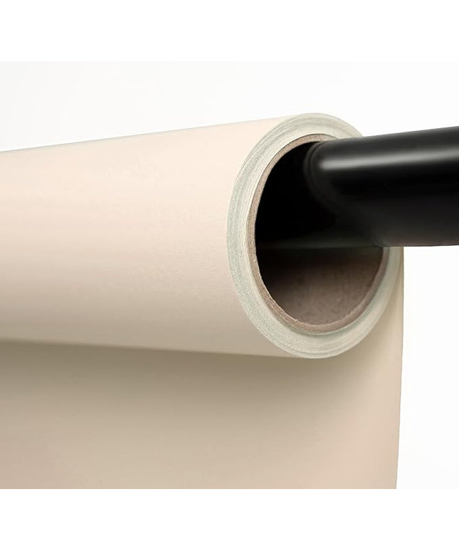 Kate Seamless Paper Backdrop Beige Cream Paper Backdrop for Photoshoot (86''x32.8' Ivorine)