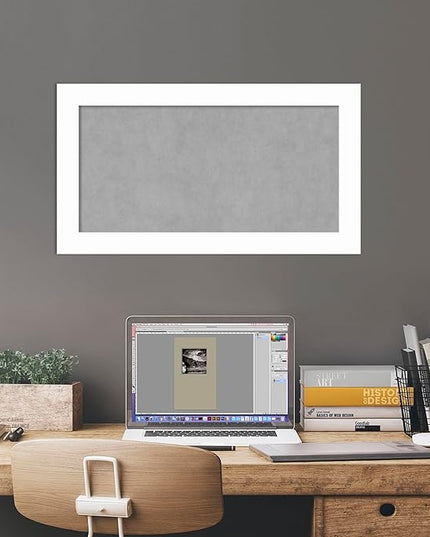 Amanti Art White Framed Magnetic Board 15x27 Small Vision Board for use with Magnets, 100% Metal Sheet to Display Items as Office Decor or for Home Organization in mudroom, Kitchen or Kids Room
