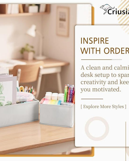 Criusia 15 Pack Drawer Organizer for Clothes, Foldable Dresser Dividers with 3 Sizes, Fabric Storage Bins – Gray