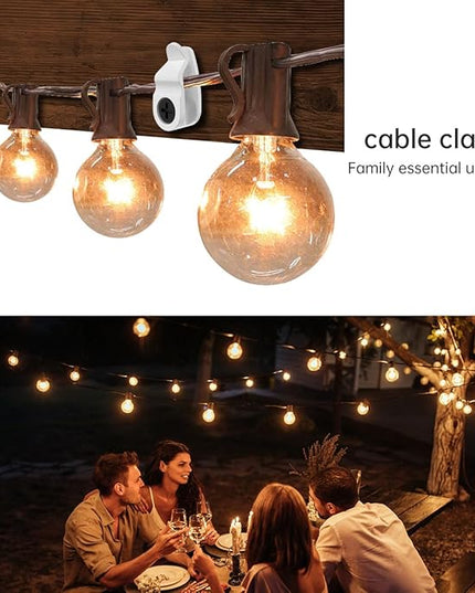 GEZIDEA String Light Hanger Hooks, Screw in Hooks for Hanging Christmas Lights, White, 50 Pack (Big)