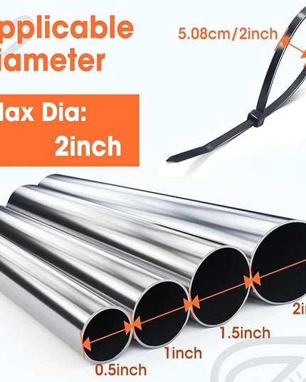 2000 PCS Zip Ties 8 Inch, Cable Ties 40lbs Tensile Strength, Black Zip Ties for Indoor and Outdoor Use, UV Resistant Wire Ties
