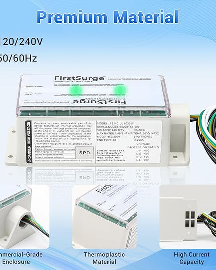 FS140 Surge Protector Whole House, 140,000 Amps Whole Home Surge Protective Device with Lightning Protection, 120/240V Surge Protector