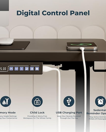 Adjustable Standing Desk, Large 79x31 Inches Standing Desk with Cable Management, Home Office Computer Desk with Memory Preset & Charging USB Port & Sedentary Reminder