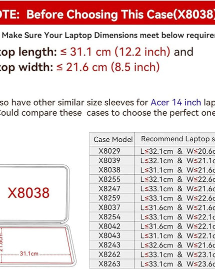 Smatree Hard EVA Protective Sleeve Case Compatible for 14 inch Acer Swift 5 Laptop-SF514-56T-797T, for Acer Swift 14 Laptop-SF14-71T-74RF, for 14 inch LG gram 2 in 1 Notebook Bag (X8038)