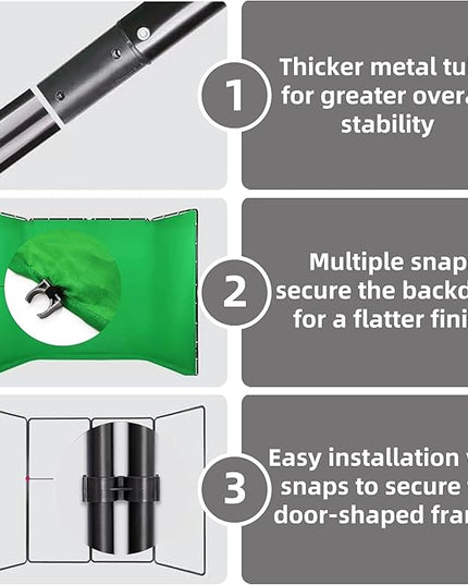 7.87ft x 13.12ft Green Screen Backdrop Kit with Stand, Adjustable Background with Heavy Duty Stand, Large Collapsible Backdrop for Studio Photography, Video Shooting, Live Streaming, Gaming