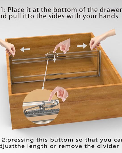 5 Pack 6" High Adjustable Drawer Dividers for Clothes,Expandable From 12-20" Clear Drawer Organizers, PC Plastic Separators for Dresser/Bedroom/Bathroom/Kitchen/Office Storage