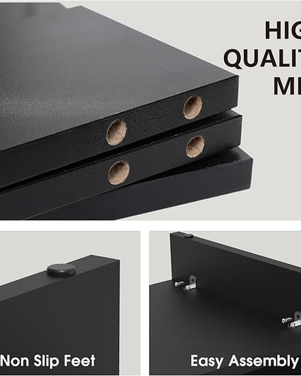 FITUEYES Monitor Stand - 2 Tier Computer Monitor Riser with 21.3 Inch Shelf, Wood Desktop Stand for Laptop Computer Screen, Desk Organization, Office Supplies
