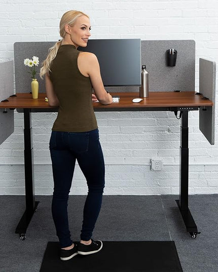 Stand Up Desk Store ReFocus Clamp-on Acoustic Desk Divider Privacy Panel That Reduces Noise and Visual Distractions (Cool Gray, 59" X 23.6")