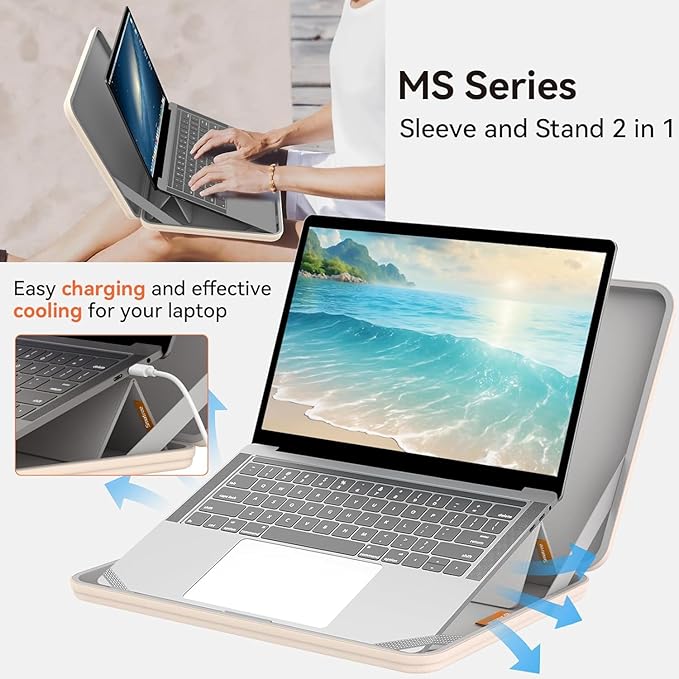 Smatree MS24T Hard EVA Protective Sleeve with Stand Compatible for 11.6 inch Lenovo 500e/500w/300w Gen 3/2, Lenovo 300e Gen2/3/Chromebook 2nd Gen, for 12.3 inch ThinkPad X12 Detachable Sleeve,White