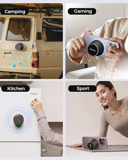 Small Bluetooth Speaker Gifts for Teens: Valentines Gifts for Him Her, 3 IN 1 Portable Magnetic Speaker with 9-Mode Lights, Waterproof Phone Stand for Desk, Cool Birthday Gadget Gifts for Adults