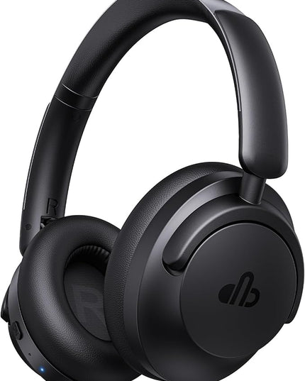 Hybrid Active Noise Cancelling Headphones, Over-Ear Bluetooth Headphone, 60H Playtime, Deep Bass, Transparency Mode, Foldable Comfort Ear Cups, Electronic Gadgets, Ideal gift for Travel Office - Black