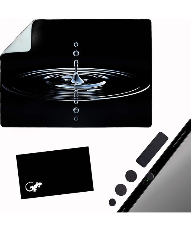 Mouse Pad Adhesive Bottom - Sticks to Any Surface - Portable - Webcam Covers and Screen Cleaner Included (Water Drop)