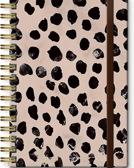 Spiral Journal Notebook, A5 Cute Notebooks for Women Men, College Ruled Hardcover Notebook for Work & Note Taking, 60 Pages Double-Wire Journals for Writing, Cute Polka Dots