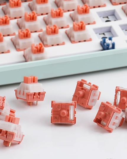 MageGee Gaming Orange Cat Customized Linear Keyboard Switches - 110pcs, Pre-Lubed, 3-Pin, 50gf Key Switches for Mechanical Gaming Keyboard