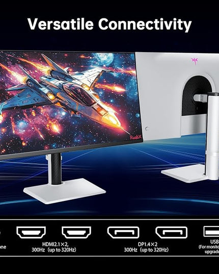 KTC 27 Inch White Gaming Monitor 300Hz/320Hz, QHD 1440P Fast IPS Computer Monitor with Adaptive FreeSync, HDR400, Height/Pivot/Swivel/Tilt Adjustable, DP&HDMI, H27E6
