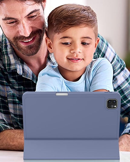 ZryXal iPad Pro 11 Inch Case (M5) 2025/ (M4) 2024 (Model: A2836/A2837/A3006), Trifold Stand Smart Cover with Pencil Holder and Soft TPU Back, Auto Wake/Sleep (Lavender)