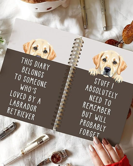LIANGW Funny Labrador Retriever Puppy Gifts Spiral Notebook Journal, Labrador Lab Gifts Journal for Writing, Pet Dog Mom Owner Lovers Gift, 5.5x8.3 Inch